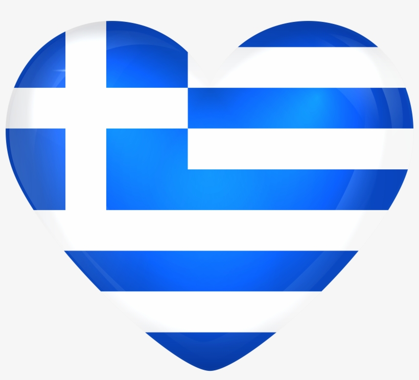 Greece Large Heart Gallery - Greece Flag Heart Png, transparent png #1224279