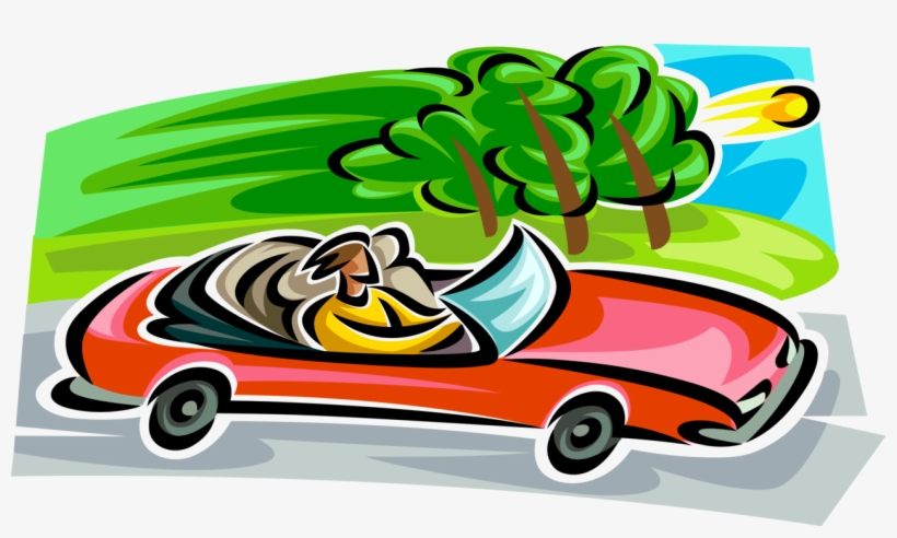 Vector Illustration Of Convertible Automobile Motor - Car, transparent png #1224505