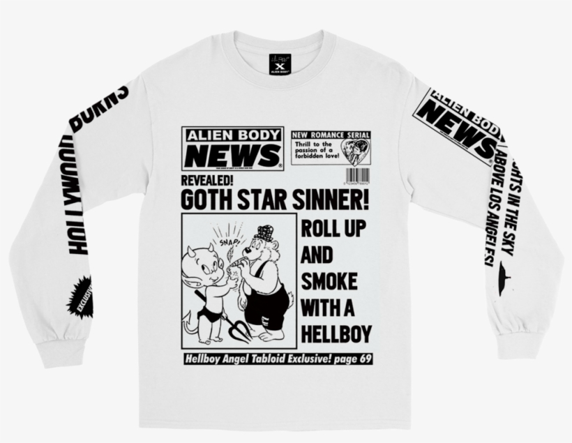 Lil Peep X Alien Body Alien Body News Longsleeve - Lil Peep Alien Body, transparent png #1224600