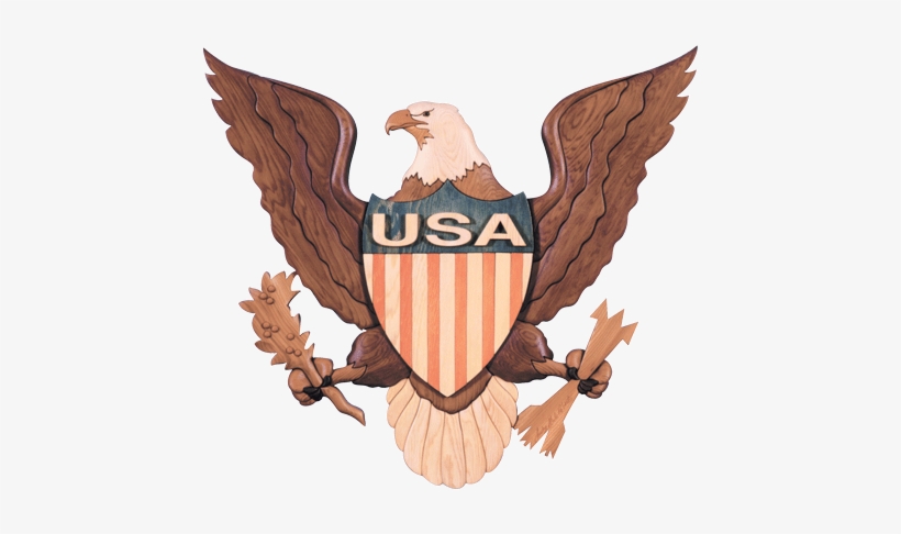 Intarsia Woodworking Pattern Of A Bald Eagle With Usa - Usa Eagle Png, transparent png #1224712