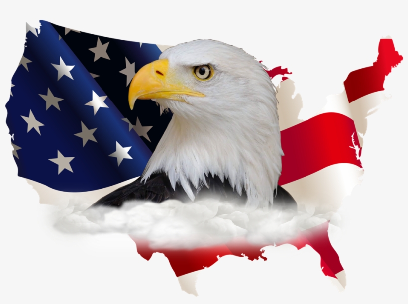 American Flag And Eagle - Usa , American Map Flag Usa , American Map Flag Usa, transparent png #1225012
