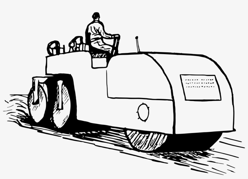 Car Road Roller Clip Art - Road Roller Clipart Black And White, transparent png #1225061