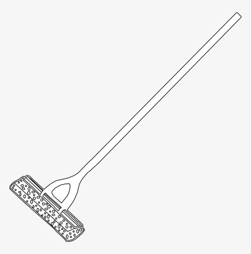 Mop Bucket Cart Line Art Coloring Book - Wiper Clipart Black And White, transparent png #1225206