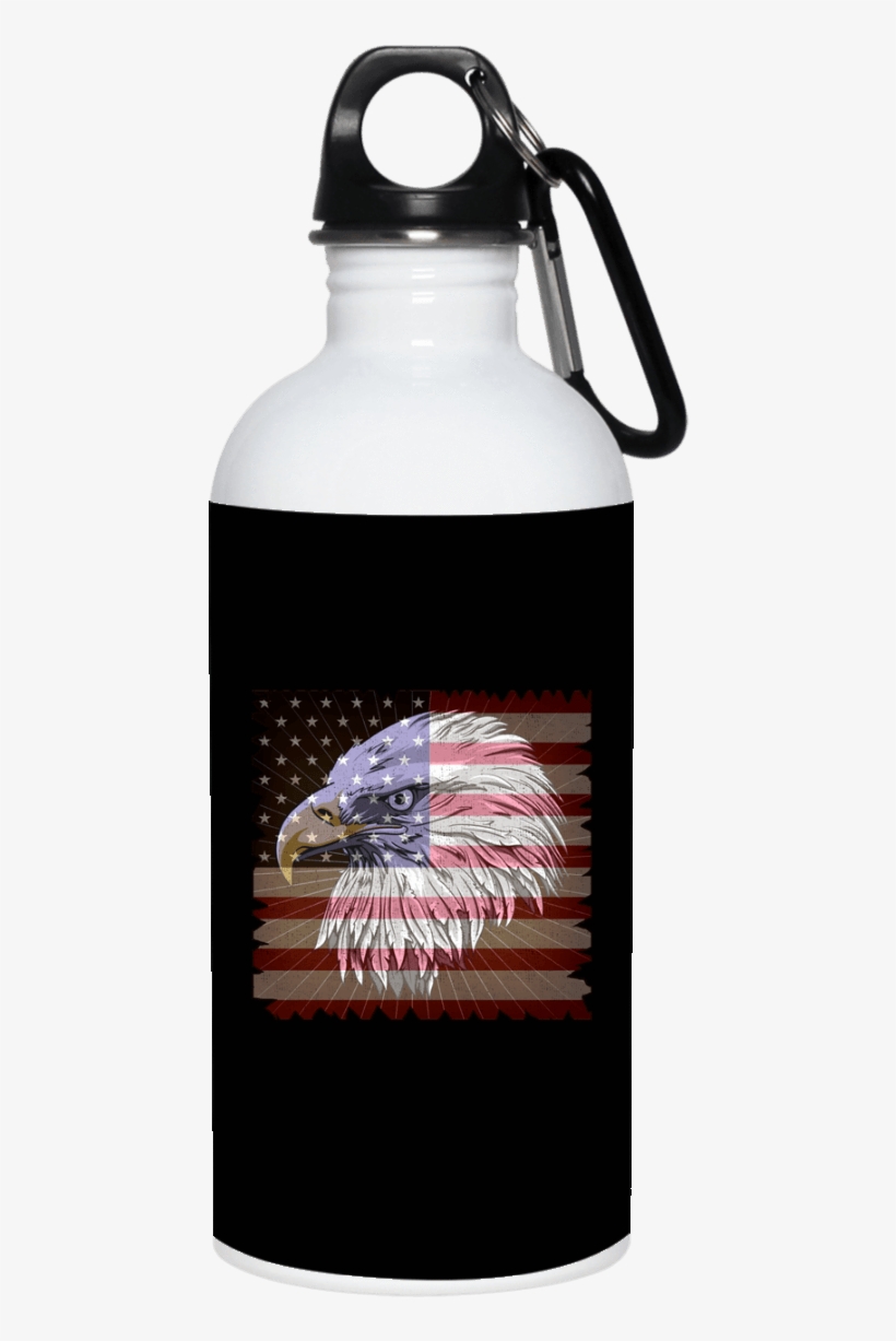 American Flag Eagle Stainless Steel Water Bottle - 99 Problems But Beer Solves Them Funny Tee - Men's, transparent png #1225379