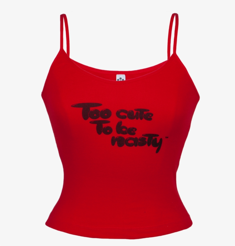 Too Cute To Be Nasty Red Juniors Tank Top - Red Tank Top Transparent, transparent png #1225885