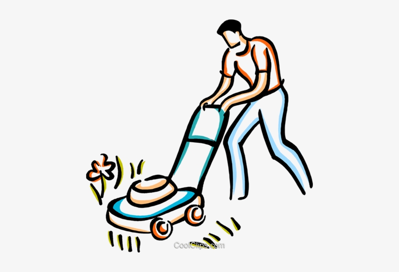 Man Cutting The Grass Royalty Free Vector Clip Art - Lawn Care Services, transparent png #1226029