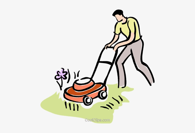 Man Cutting The Grass Royalty Free Vector Clip Art - Lawn Care Services, transparent png #1226258