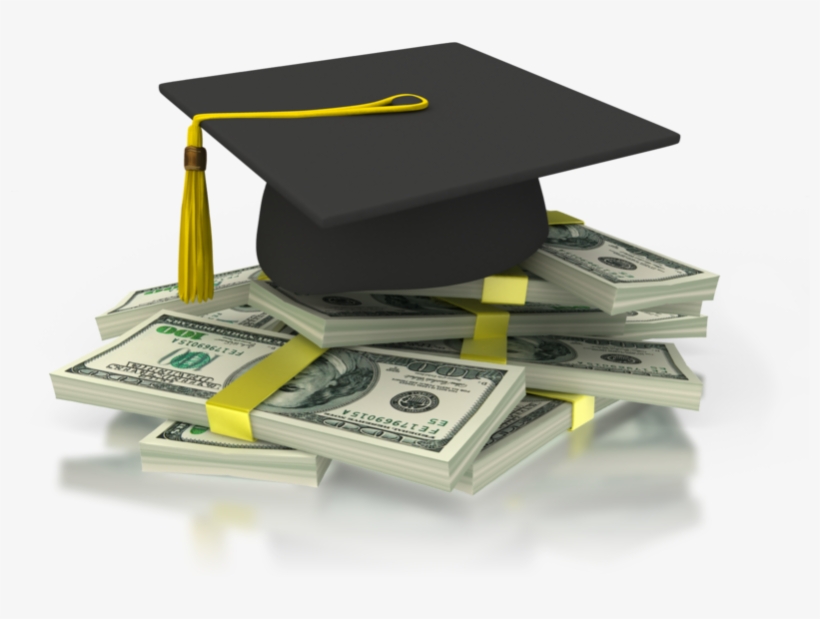 Graduation Cap Sitting On A Stack Of United States - College Scholarship, transparent png #1226324