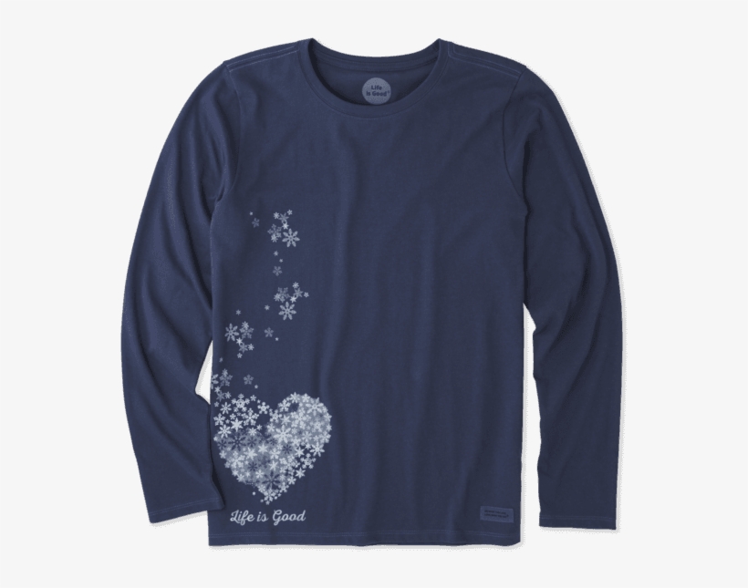 Women's Floating Hearts Long Sleeve Crusher Tee - Long-sleeved T-shirt, transparent png #1227020