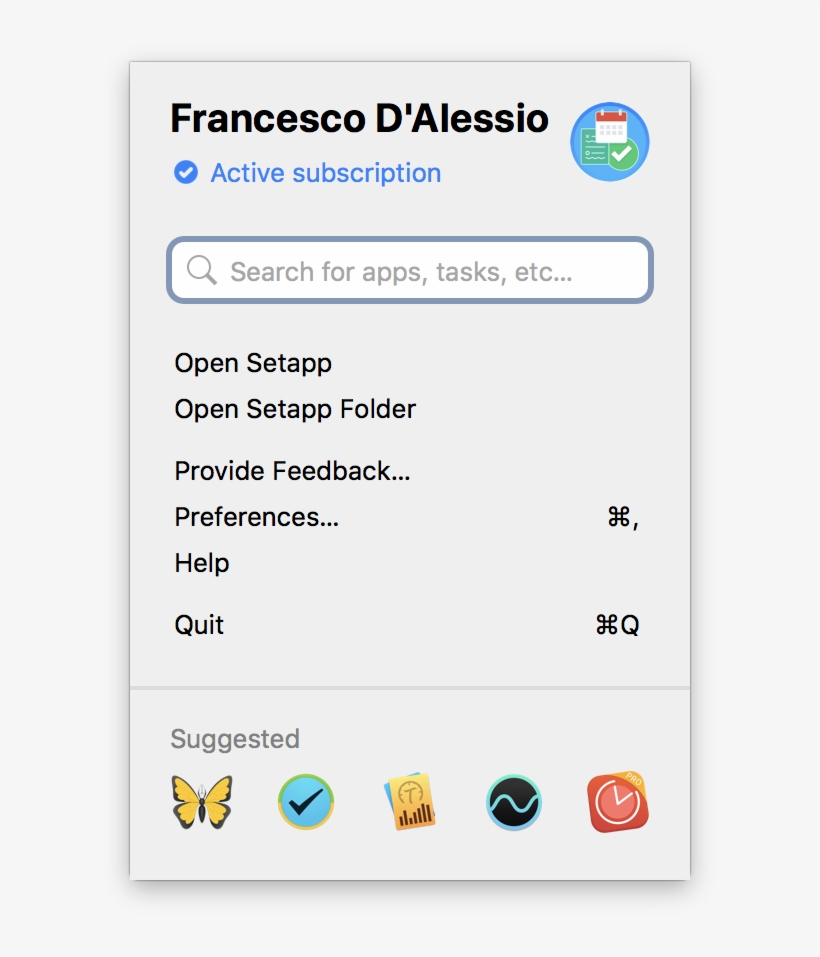 Setapp Menu Bar - Menu Bar, transparent png #1227132