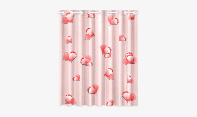 Floating Hearts New Window Curtain 52" X - Pink M, transparent png #1227294