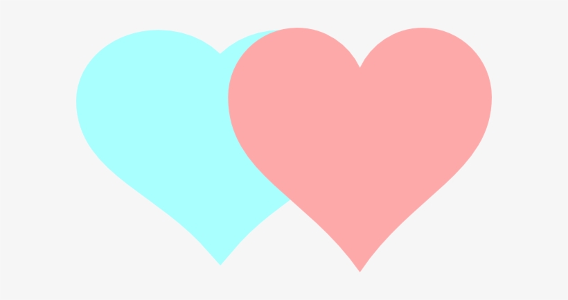 Joined Hearts Pink And Blue Clipart For Your App - Blue And Pink Heart Clipart, transparent png #1227936