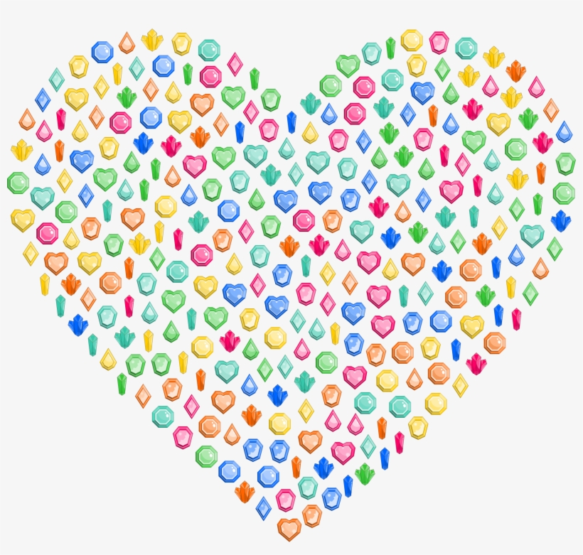 This Free Icons Png Design Of Colorful Gems Heart, transparent png #1228055