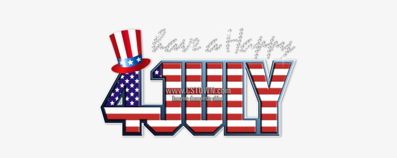 Printable Glitter Happy July 4th Heat Transfer - Heat Transfer, transparent png #1228566