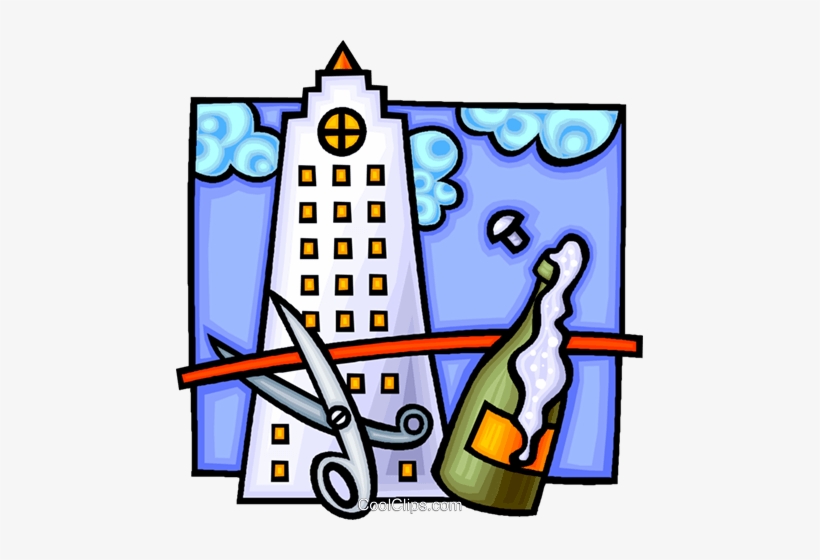 Cutting The Ribbon On The New Building Royalty Free - New Building Clipart, transparent png #1228590