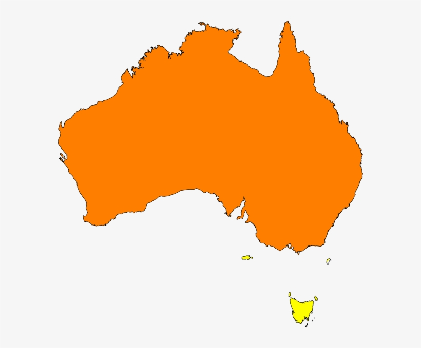 Australia Map Orange Clip Art At Clipartimage - Clipart Australia Map, transparent png #1228849