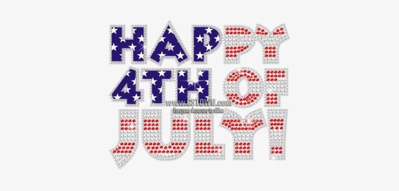 Crystal Happy 4th Of July Bling Heat Transfer - Holiday, transparent png #1229060