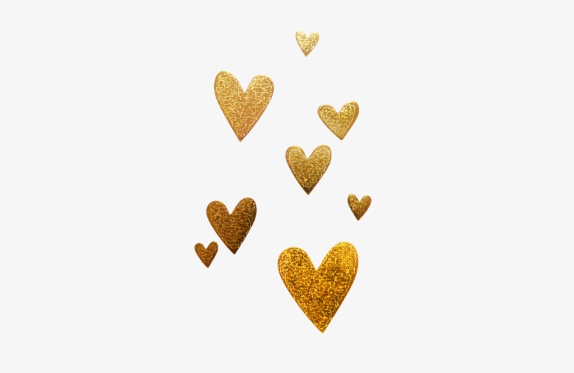 8 Gold Hearts - Gold Glitter Heart Png, transparent png #1229248