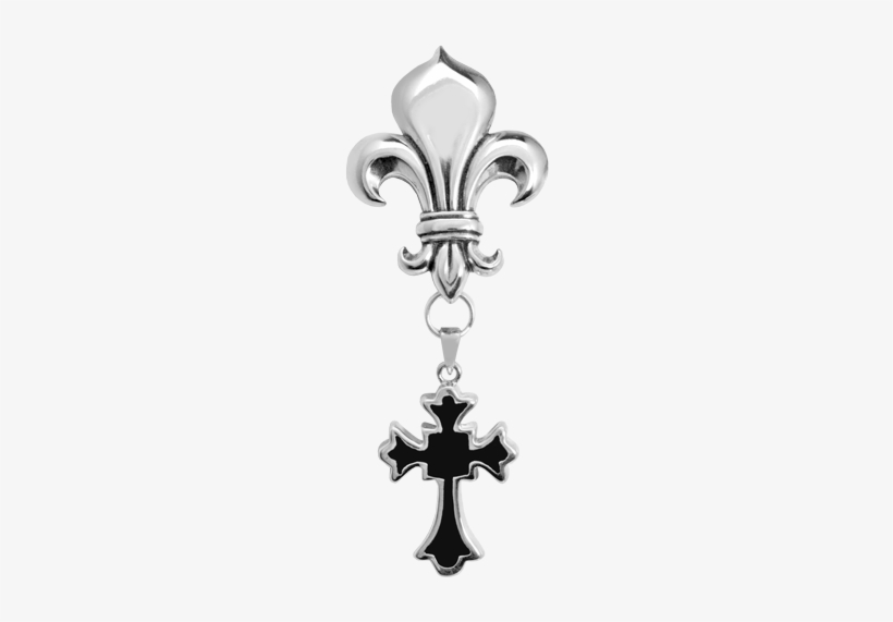 Fleur De Lis Brooch With Tattoo Cross Pendant - Fleur De Lis Heart, transparent png #1229749