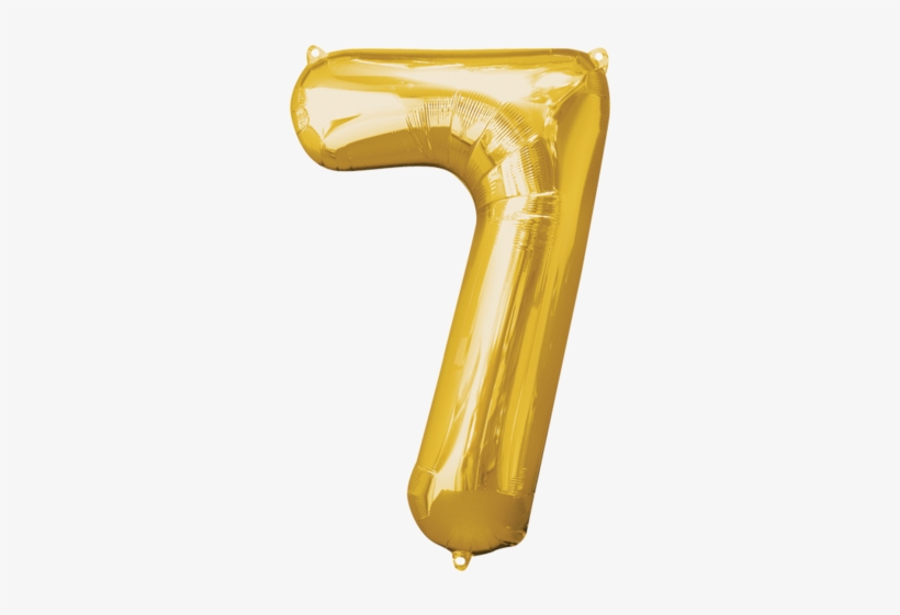 Numero 7 Dorado 28 Pulgadas Globo Metálico - Number 7 Gold Balloon, transparent png #1230438