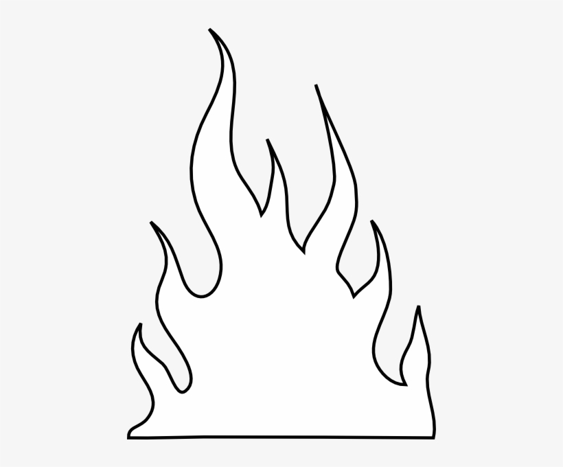 Flames Outlines Clip Art - White Flames Clipart, transparent png #1233051