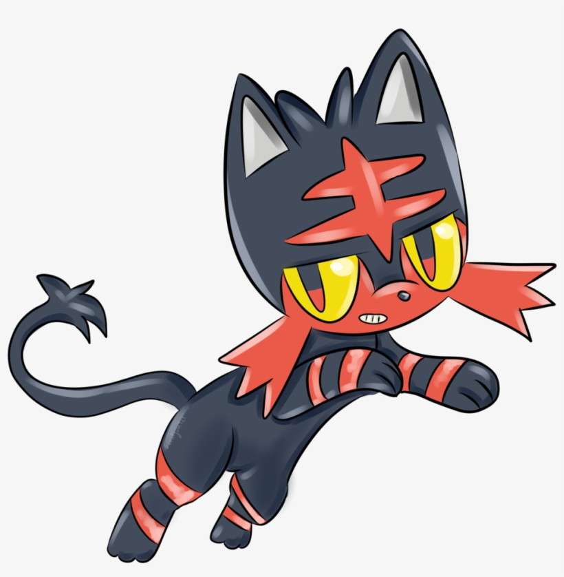 Pokemon Sun And Moon - Moon Litten Pokemon Litten, transparent png #1233364