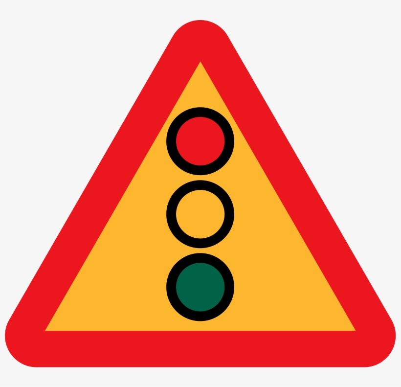 Sign, Cartoon, Signs, Ahead, Traffic, Light - Traffic Light Signal Ahead, transparent png #1234841