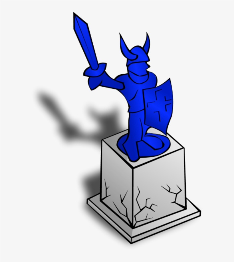 Knight Statue Holding Sword And Shield - Statue Clip Art, transparent png #1234867