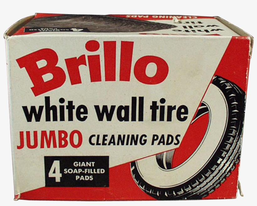 Vintage Brillo Box White Wall Tire Cleaning Pads Autos - Tire, transparent png #1235530