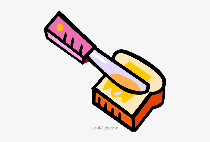 Bread Slice With Butter Knife Royalty Free Vector Clip - Butter With Bread Png, transparent png #1236095
