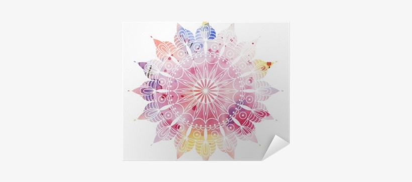 Mandala Colorful Watercolor - Art Print: Pilipa's Mandala Colorful Watercolor. Beautiful, transparent png #1236102