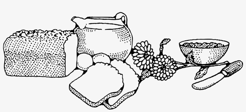 Loaf Of Bread, Milk, Juice, Butter Knife And Muesli - Bread Clip Art, transparent png #1236122