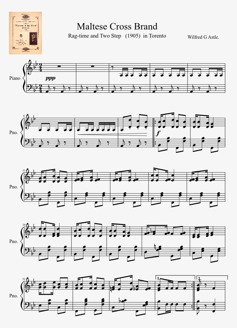 Maltese Cross Brand Sheet Music Composed By Wilfred - Mysterious Messenger Sheet Music, transparent png #1238106