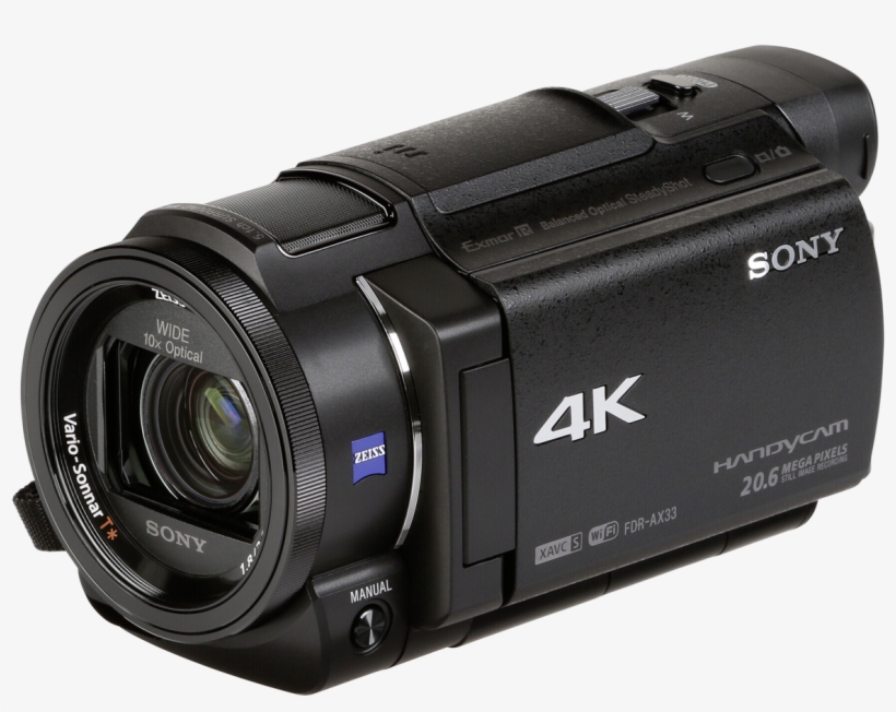 Sony Handycam Ax33 4k Flash Memory Camcorder - Sony Fdr-ax33b Camcorder (black), transparent png #1238124