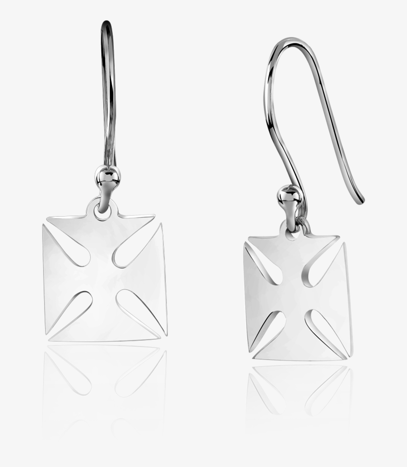 Maltese Cross Earrings - Earring, transparent png #1238159