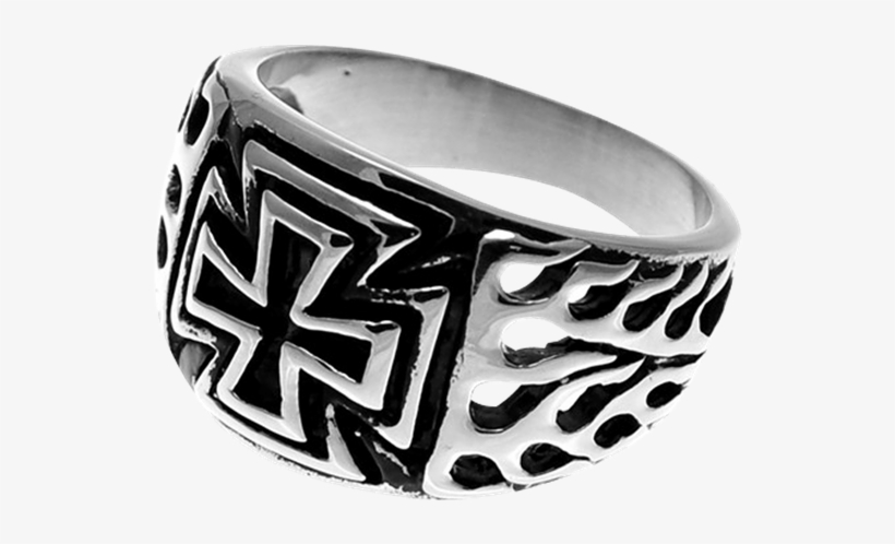 Flamed Maltese Cross Ring - Titanium Ring, transparent png #1238379