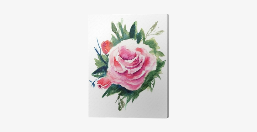 Roses Flowers, Watercolor Painting Canvas Print • Pixers® - Watercolor Painting, transparent png #1238463