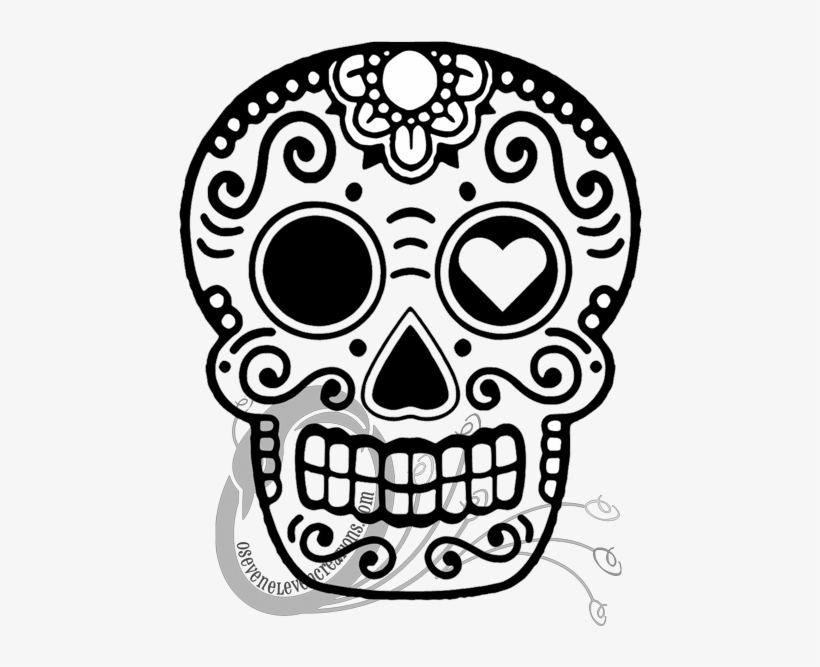 Collection Of Free Sugar Download On Detail Sugar For - Easy Simple Sugar Skull Drawing, transparent png #1238658