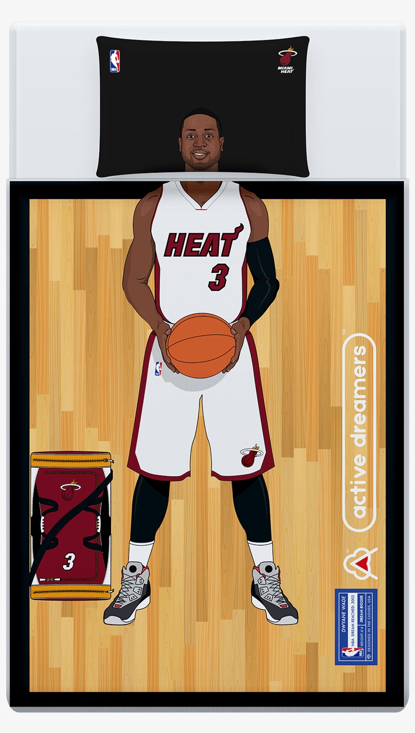 Dwyane Wade Reversible Blanket & Pillow Case Set - Miami Heat, transparent png #1238661