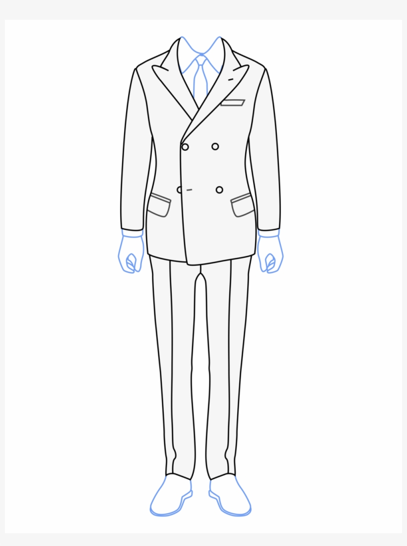 Download Template Clipart Suit Jacket Sketch Suit Clothing - Suit, transparent png #1239438