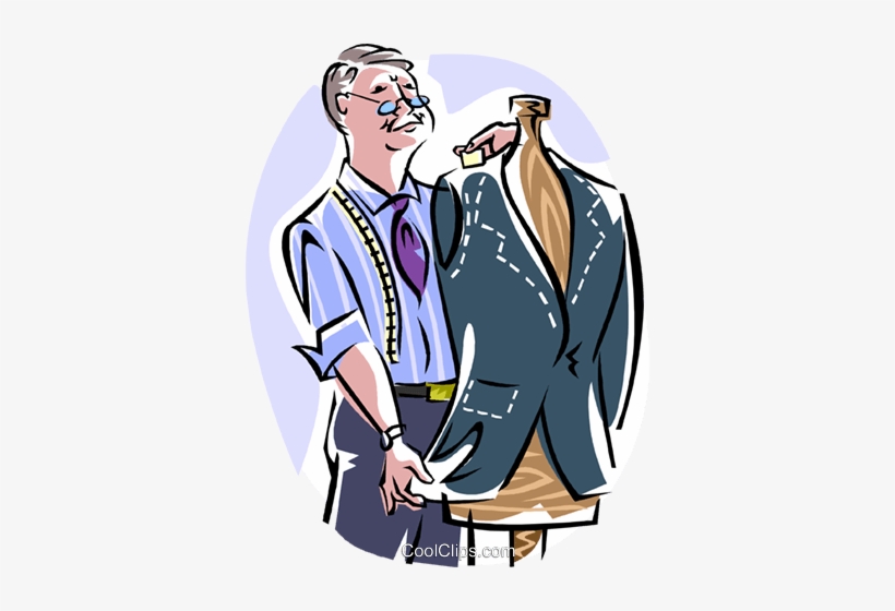 Tailor Measuring Suit Royalty Free Vector Clip Art - Tailors Cartoon, transparent png #1239776