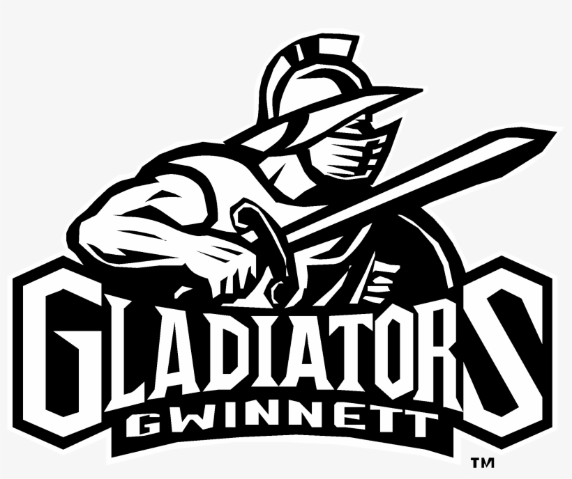 Gwinnett Gladiators Logo Black And White - Atlanta Gladiators Logo, transparent png #1239815