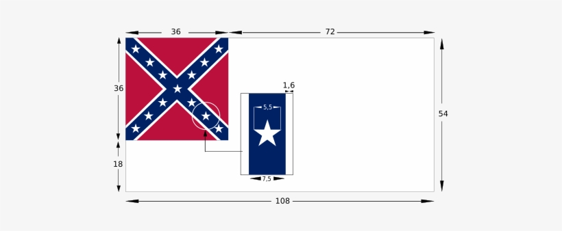 Construcción De La Segunda Bandera[editar] - Confederate Flag Vs Tennessee Flag, transparent png #1240305
