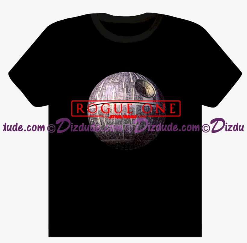 Star Wars Death Star Behind The Rogue One Logo ~ Fantasy - Star Wars Tie Pilot T Shirt, transparent png #1240362
