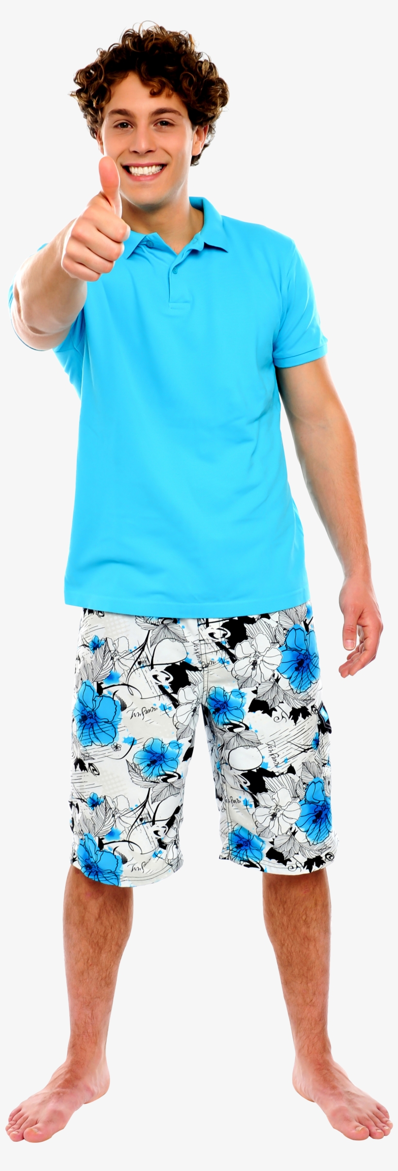 Men Pointing Thumbs Up Free Png Image - Swimsuit, transparent png #1240669