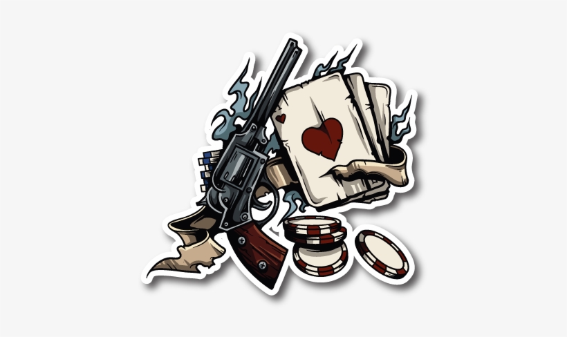 Gambling Chips Guns And Cards Sticker - Grashine New Design Temporary Tattoo Stickers Bold, transparent png #1240989