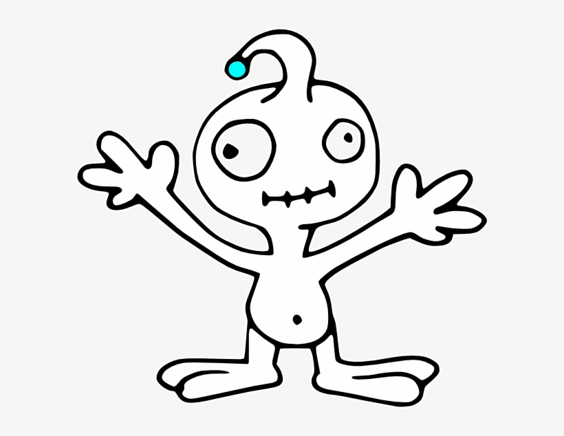 Graphic Freeuse Outline Clip Art At Clker Com Vector - Black And White Clip Art Aliens, transparent png #1242230