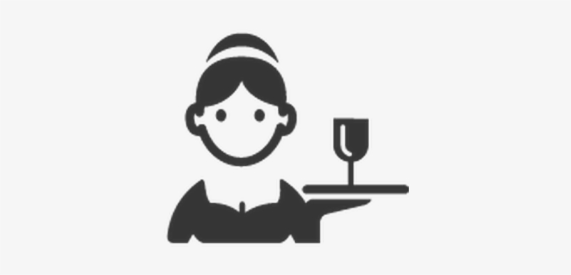 Professions - Waitress Clipart Black And White, transparent png #1242747