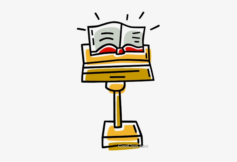 Bible On A Pulpit Royalty Free Vector Clip Art Illustration - Bible On A Pulpit Clipart, transparent png #1242953