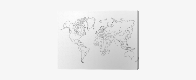 World Map Outline Illustration Canvas Print • Pixers® - Map, transparent png #1243033